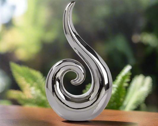 Ceramic Koru Silver - 31CM - Urban Lush NZ