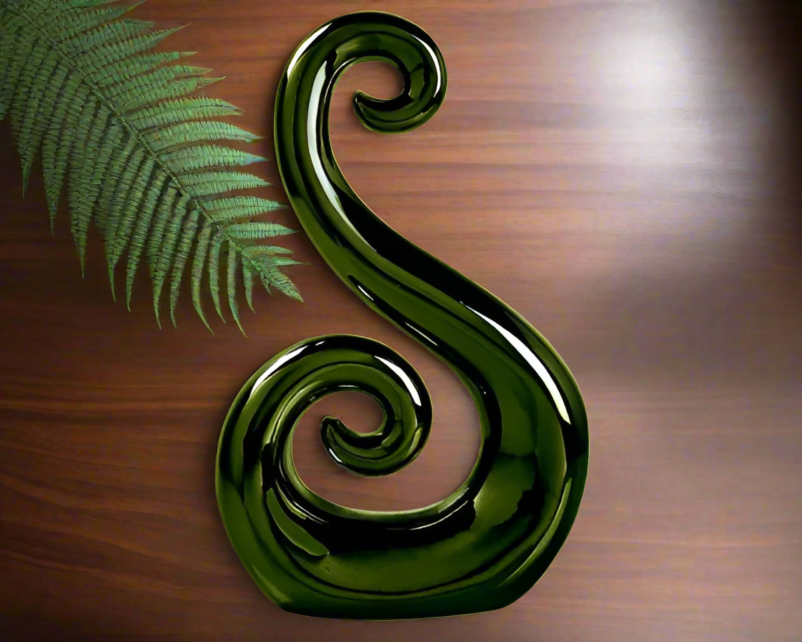 Ceramic Koru Figure 8 Green - 30CM