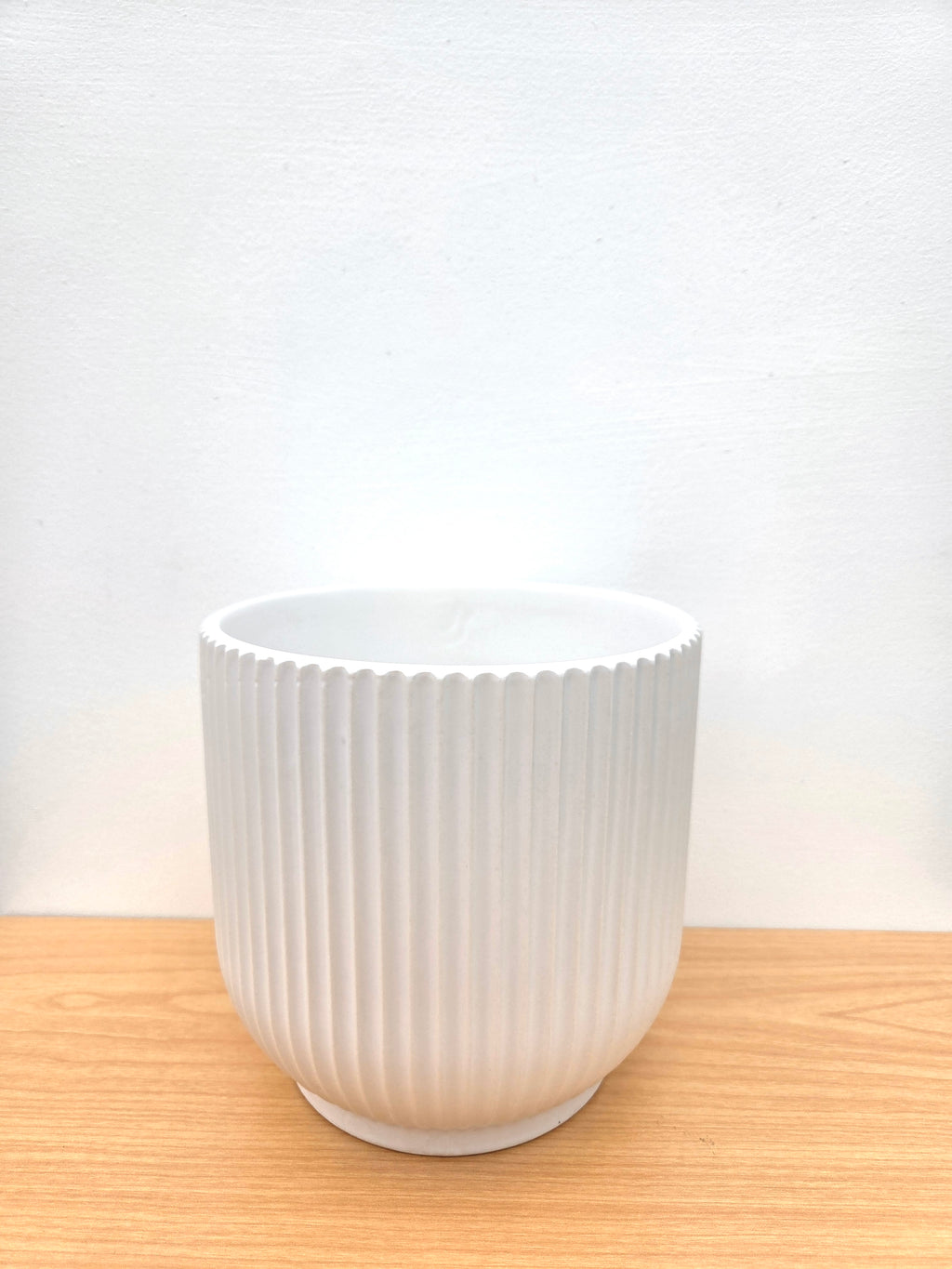 Maya Ribbed Ceramic Pot 14CM - White – Urban Lush NZ