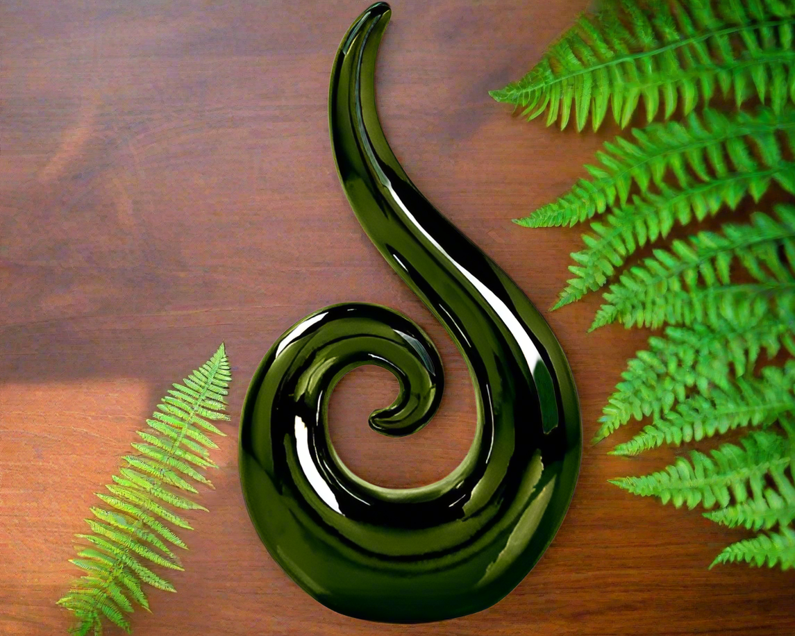 Ceramic Koru Green - 31CM - Urban Lush NZ