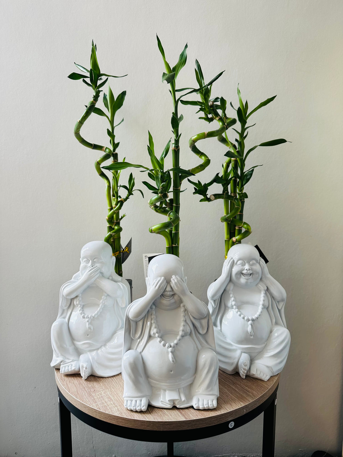 Buddha See / Hear / Speak NO Evil White 3 x Assorted 22.9CM