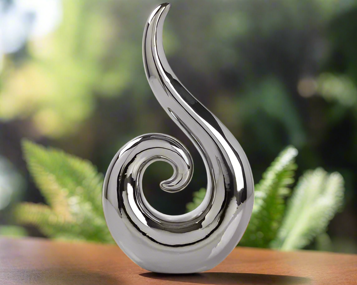 Ceramic Koru Silver - 31CM