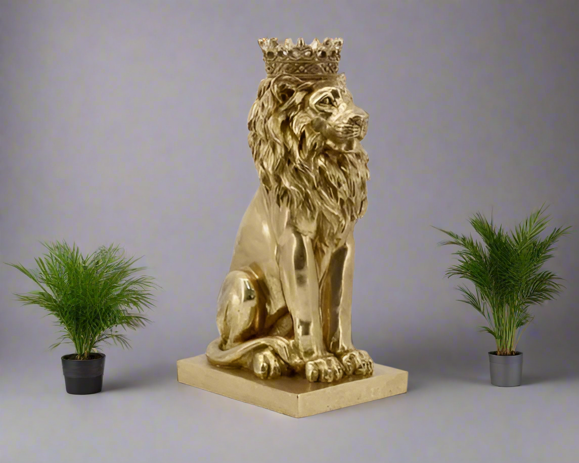 Gold Lion with Crown - 35CMH