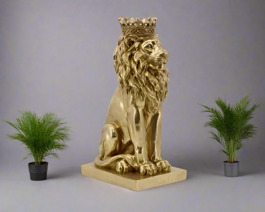 Gold Lion with Crown - 35CMH - Urban Lush NZ
