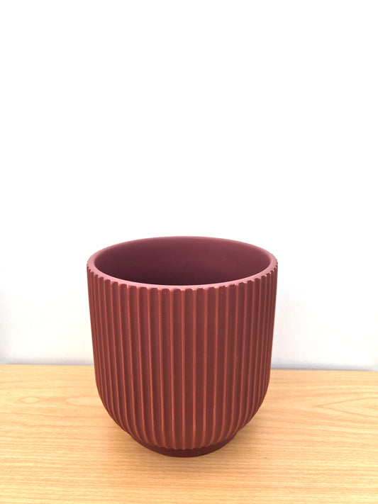 Maya Ribbed Ceramic Pot 14CM - Pinot