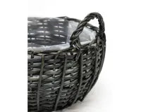 Harlow Woven Lined Basket - Black 30-34cm